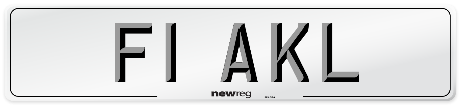 F1 AKL Front Number Plate