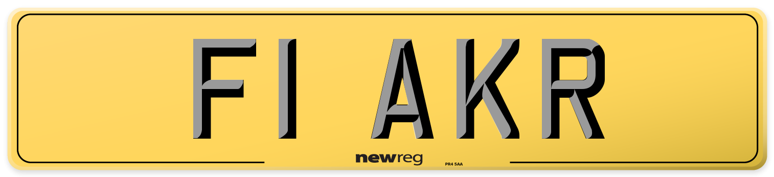 F1 AKR Rear Number Plate
