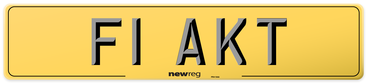 F1 AKT Rear Number Plate