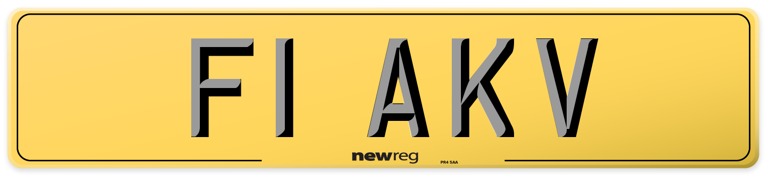 F1 AKV Rear Number Plate
