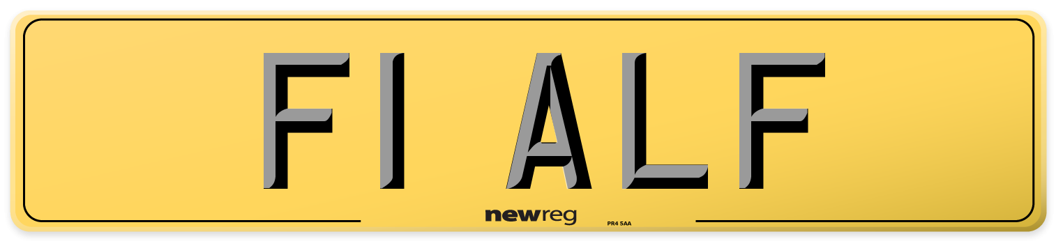 F1 ALF Rear Number Plate