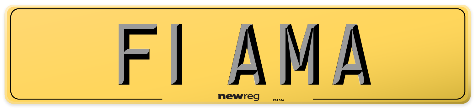F1 AMA Rear Number Plate