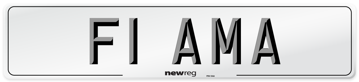 F1 AMA Front Number Plate