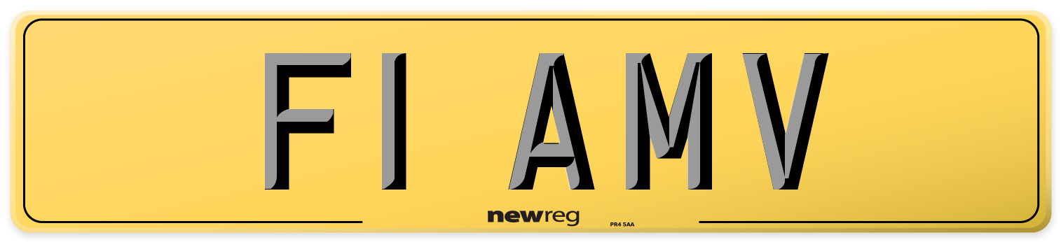F1 AMV Rear Number Plate