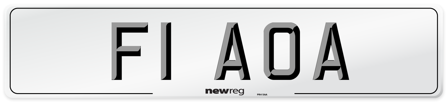 F1 AOA Front Number Plate
