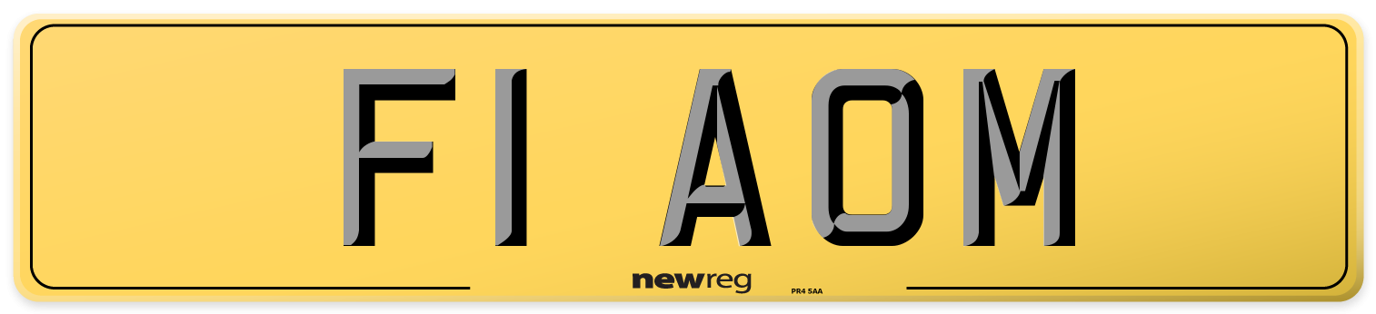 F1 AOM Rear Number Plate