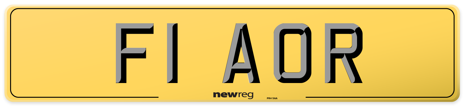 F1 AOR Rear Number Plate