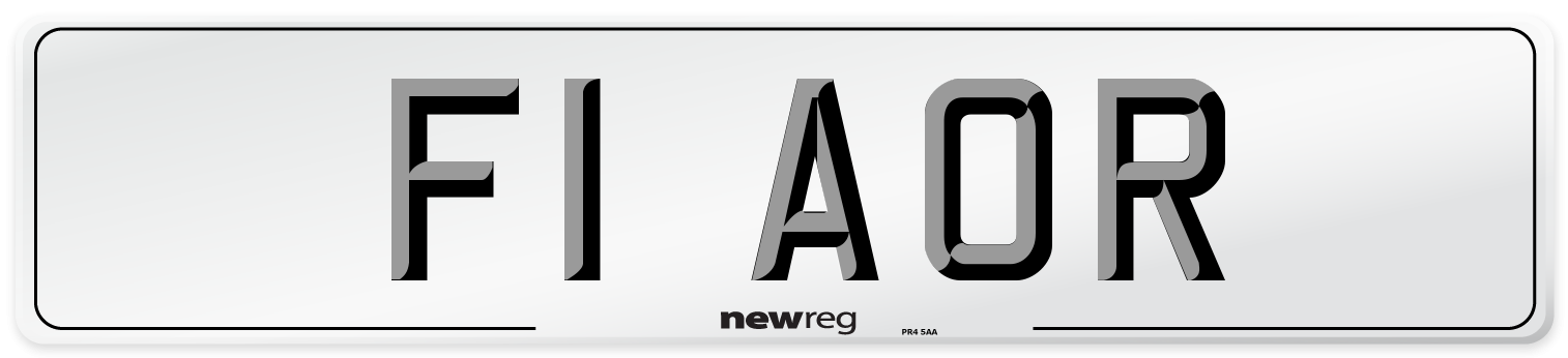 F1 AOR Front Number Plate