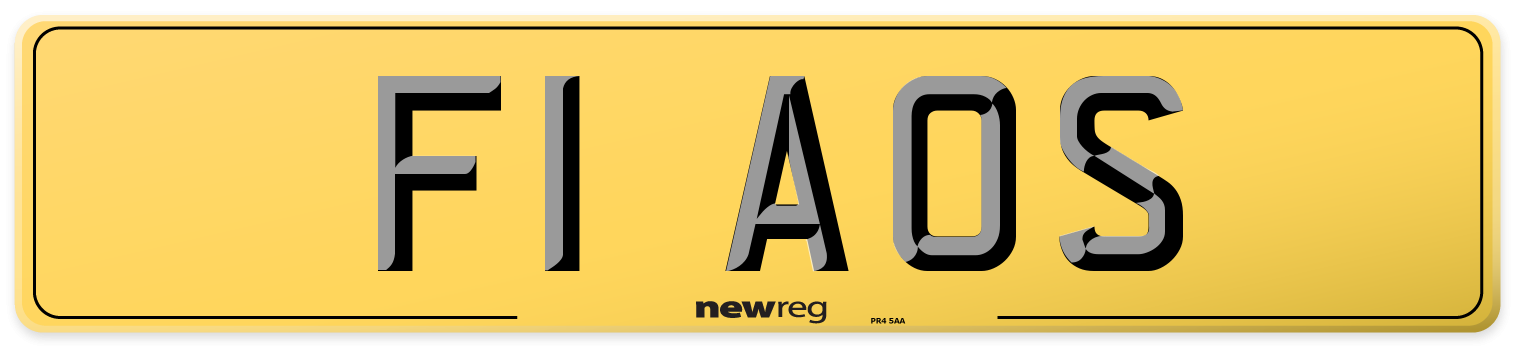 F1 AOS Rear Number Plate