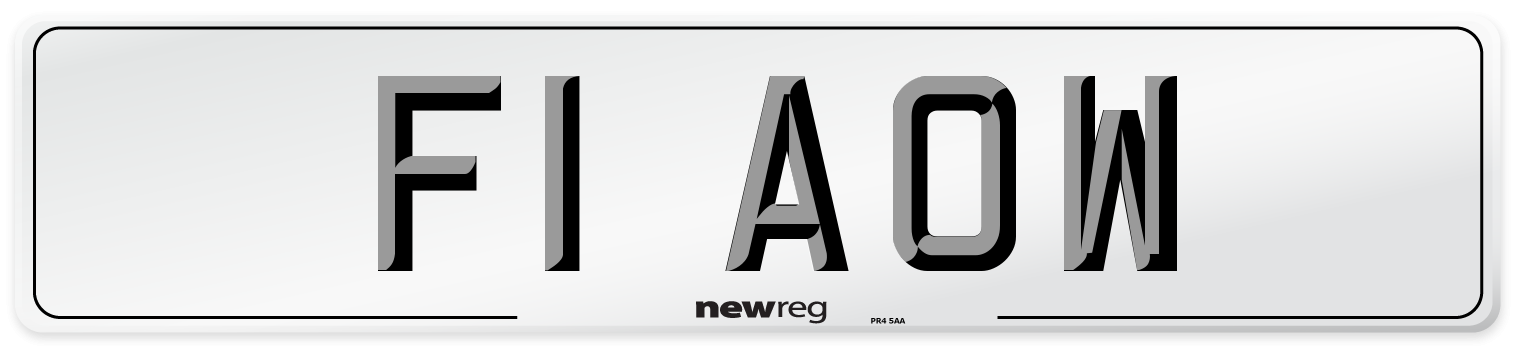 F1 AOW Front Number Plate