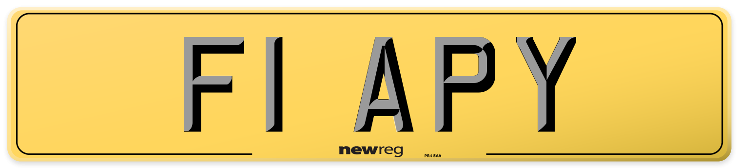 F1 APY Rear Number Plate