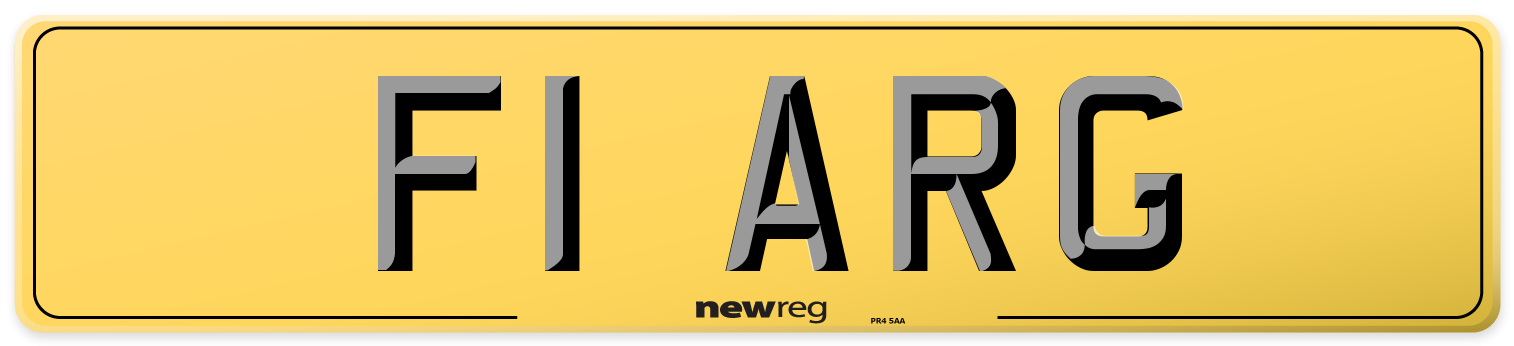 F1 ARG Rear Number Plate