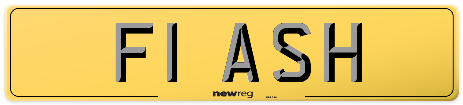 F1 ASH Rear Number Plate