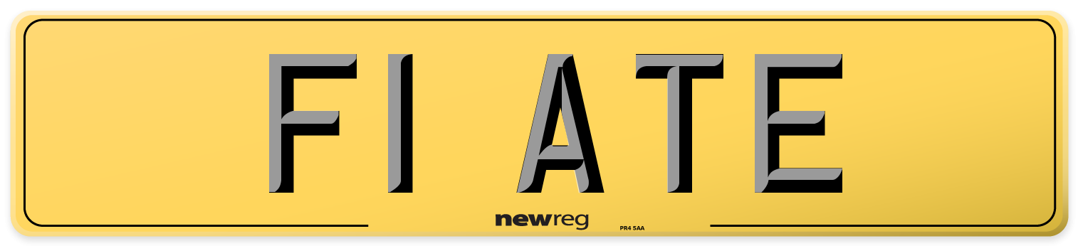 F1 ATE Rear Number Plate