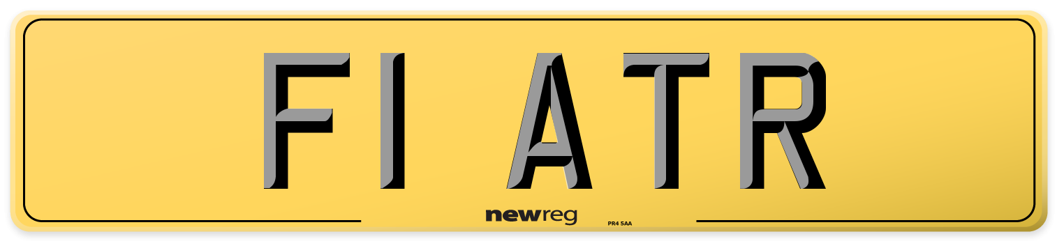 F1 ATR Rear Number Plate