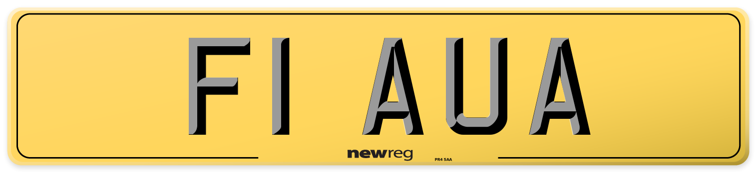 F1 AUA Rear Number Plate