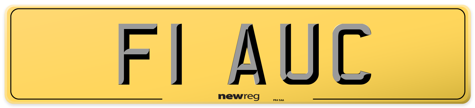 F1 AUC Rear Number Plate