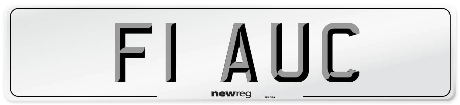 F1 AUC Front Number Plate