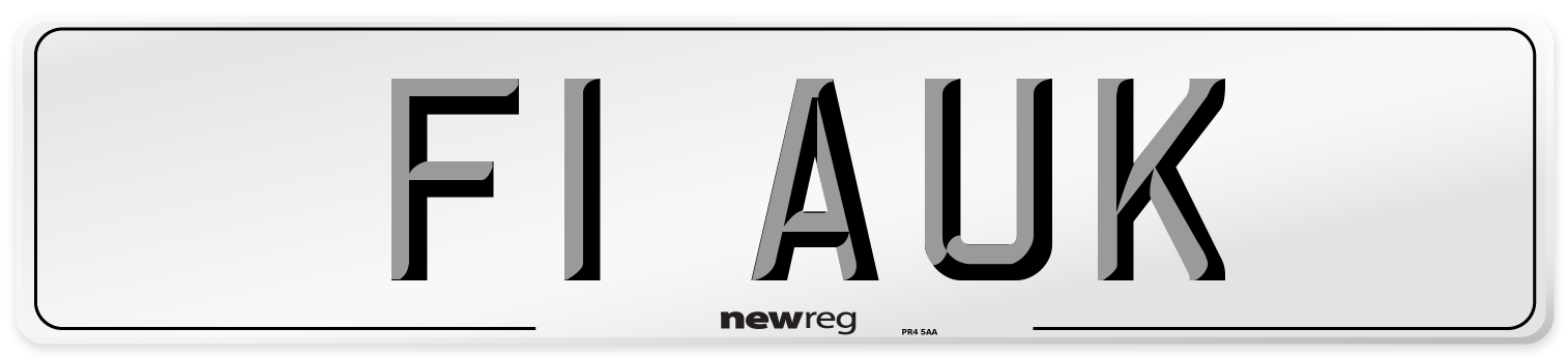 F1 AUK Front Number Plate
