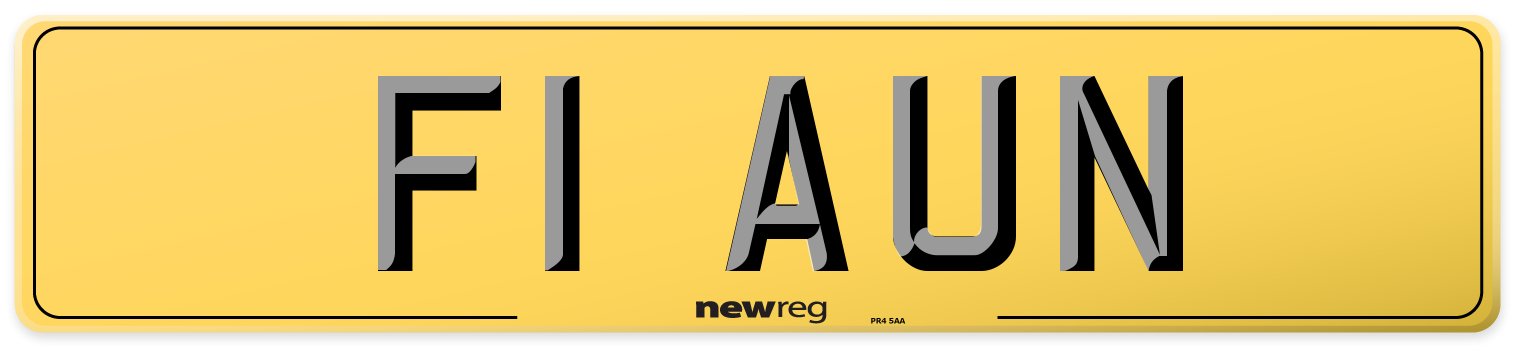 F1 AUN Rear Number Plate