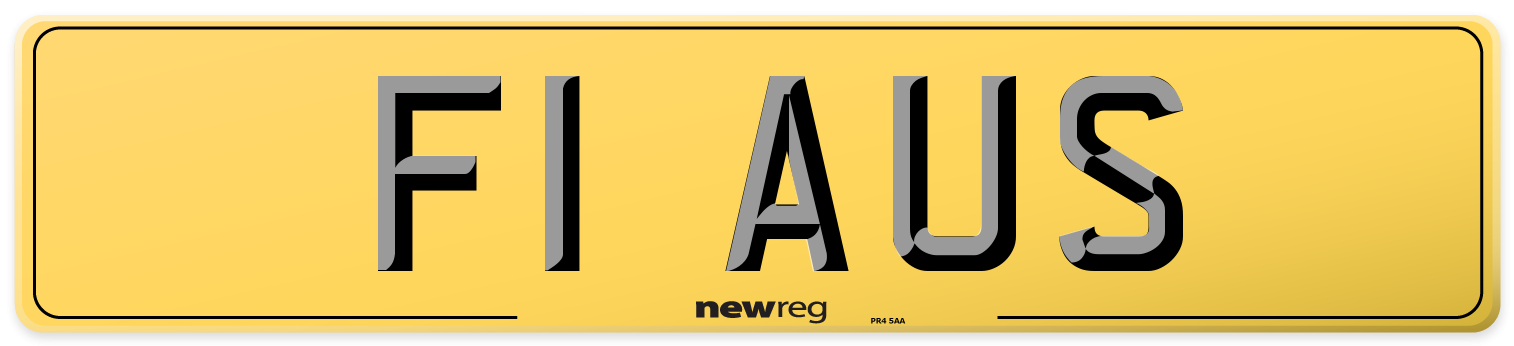 F1 AUS Rear Number Plate