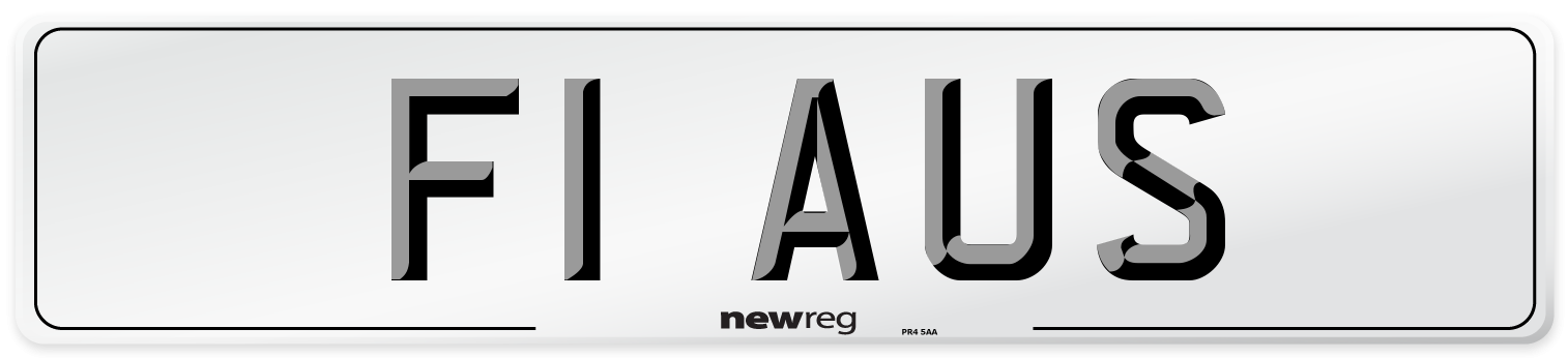 F1 AUS Front Number Plate