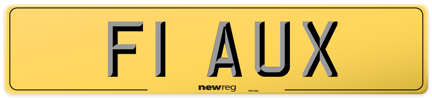 F1 AUX Rear Number Plate