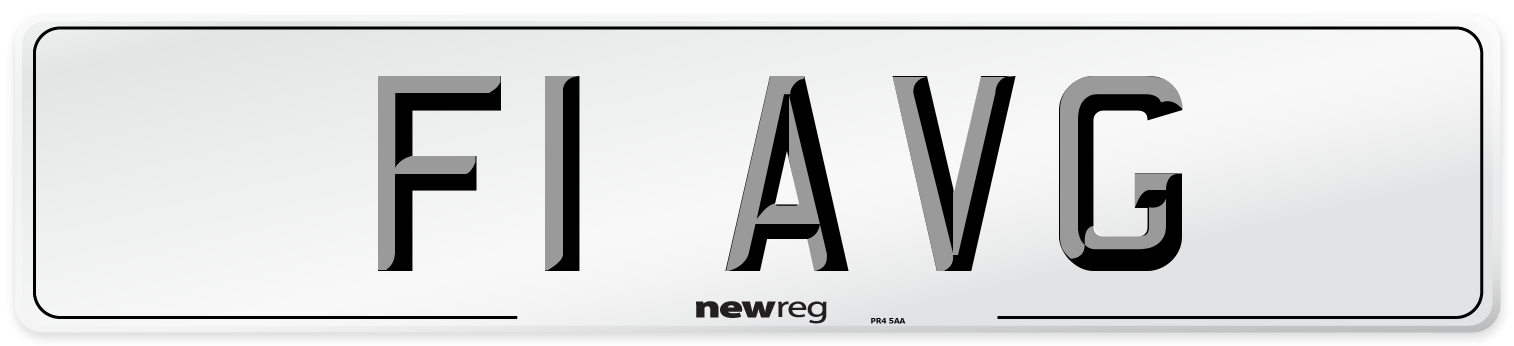 F1 AVG Front Number Plate