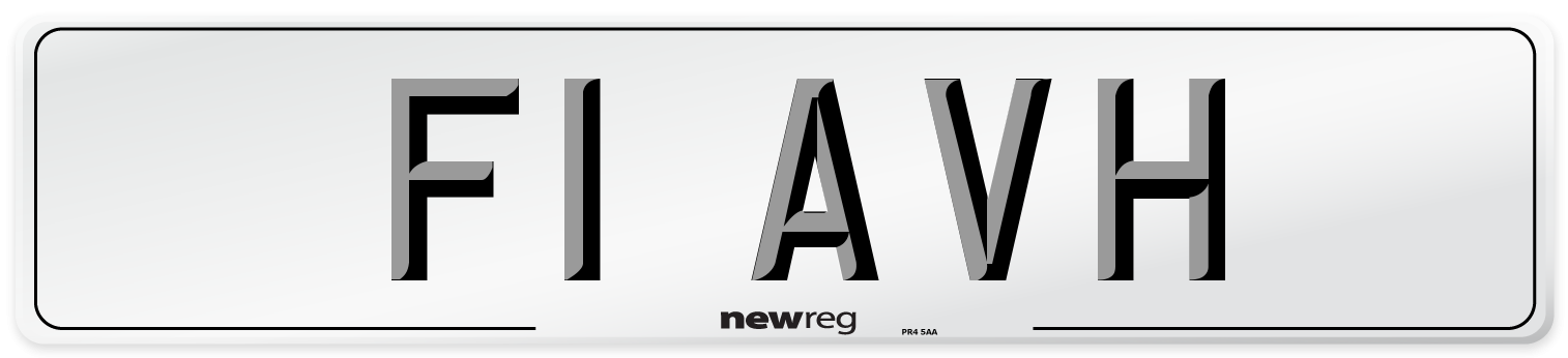 F1 AVH Front Number Plate