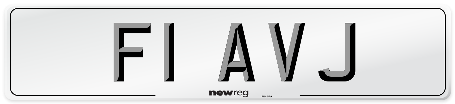 F1 AVJ Front Number Plate