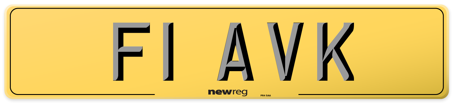 F1 AVK Rear Number Plate