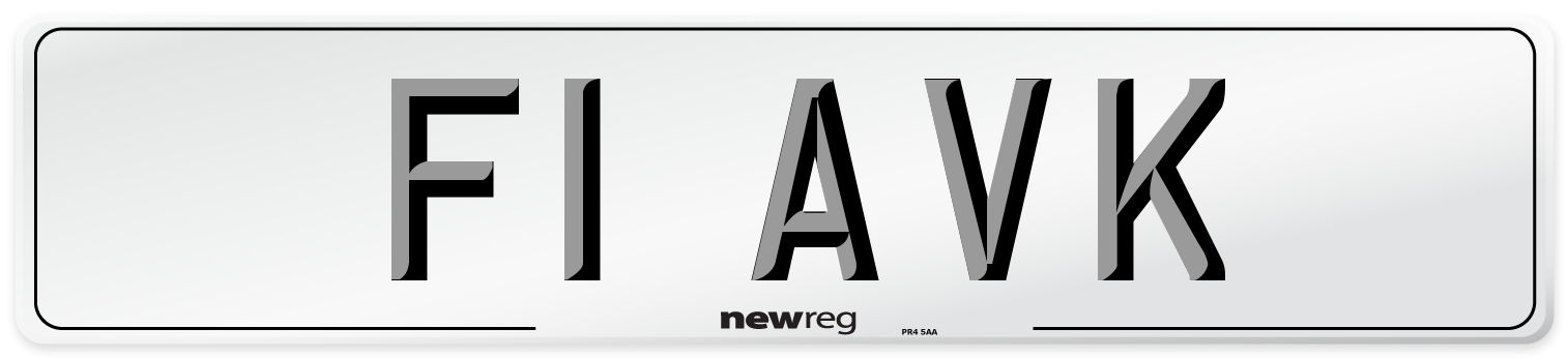 F1 AVK Front Number Plate