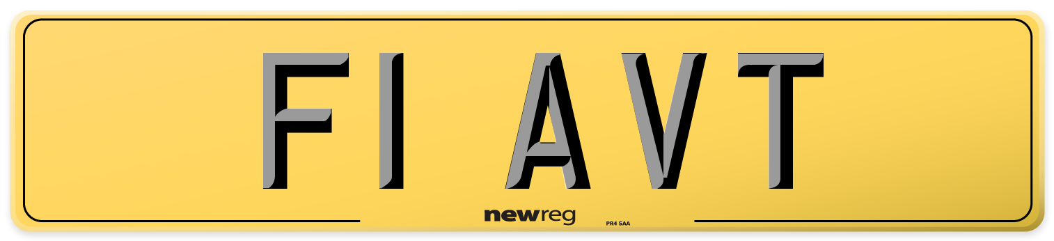 F1 AVT Rear Number Plate