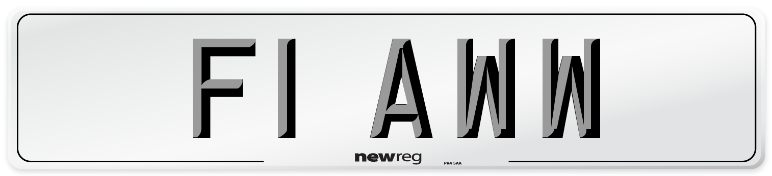 F1 AWW Front Number Plate