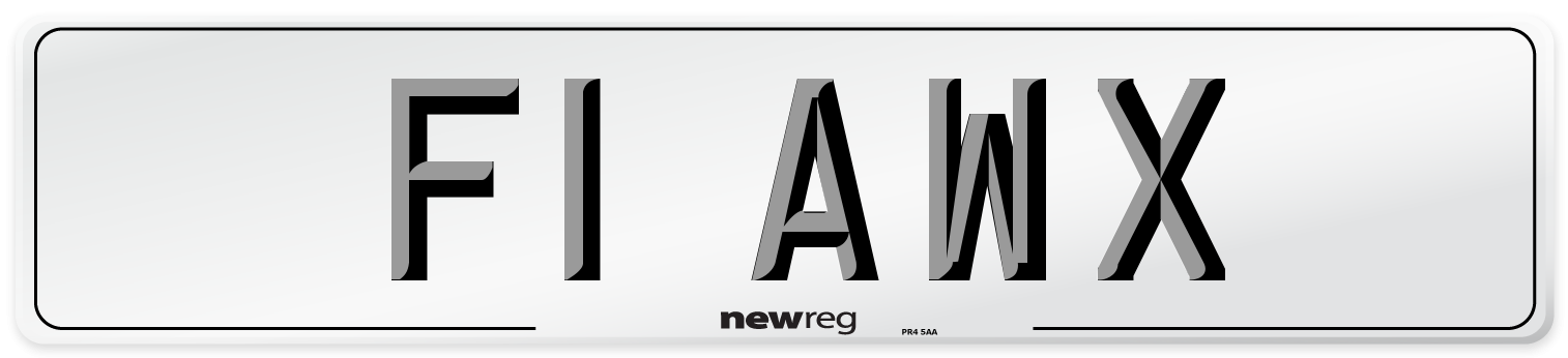 F1 AWX Front Number Plate