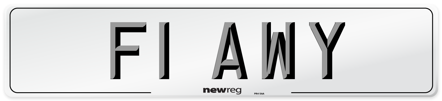 F1 AWY Front Number Plate
