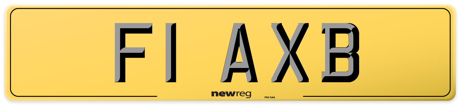 F1 AXB Rear Number Plate