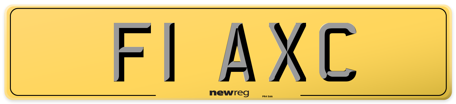 F1 AXC Rear Number Plate