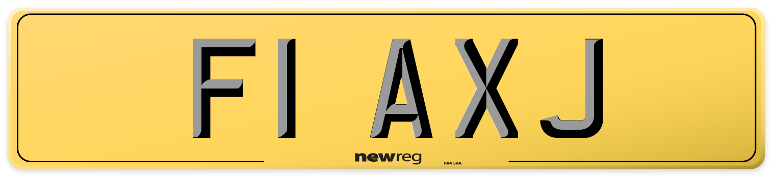 F1 AXJ Rear Number Plate