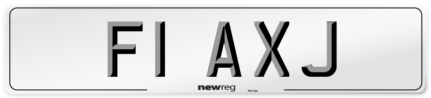 F1 AXJ Front Number Plate