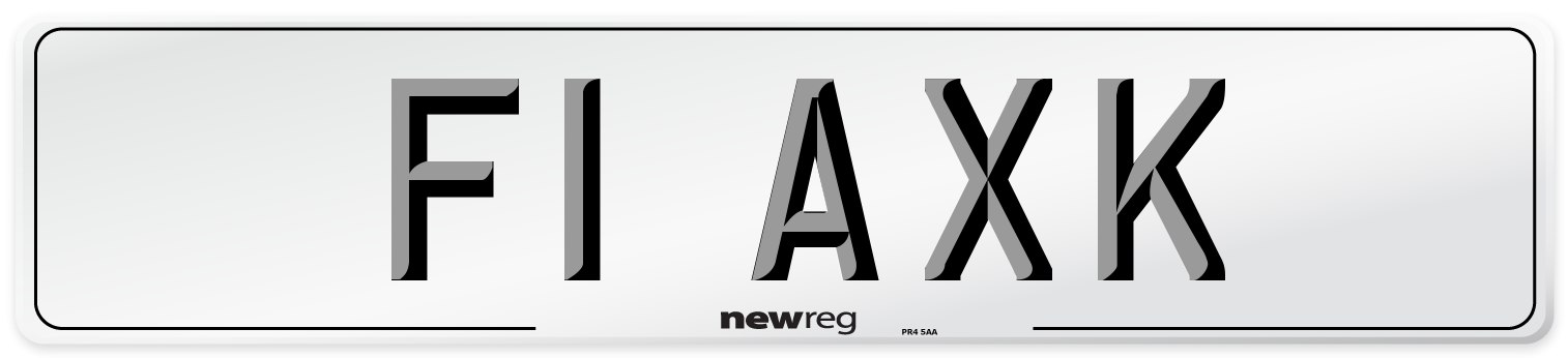 F1 AXK Front Number Plate