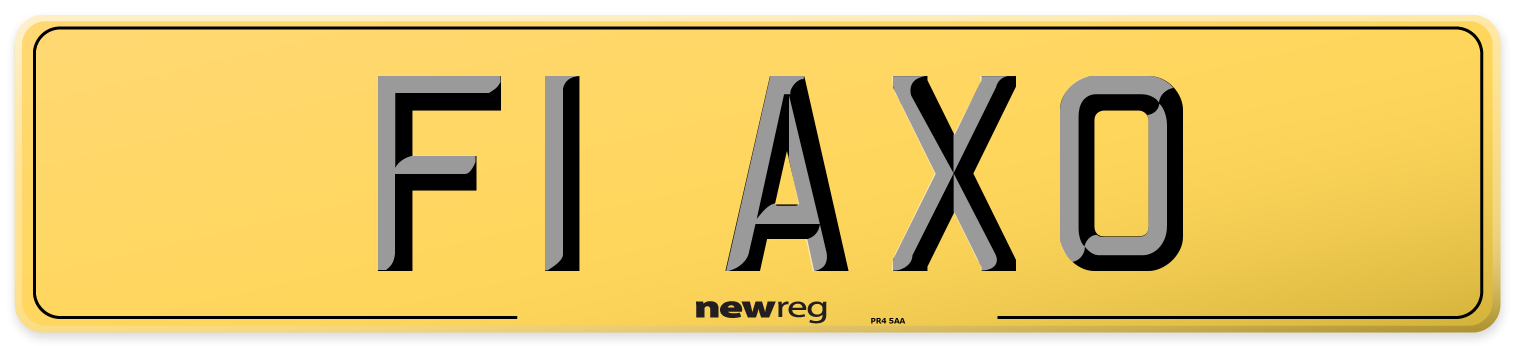 F1 AXO Rear Number Plate