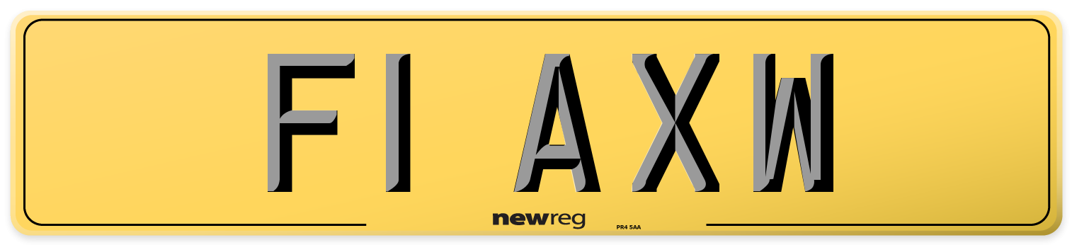 F1 AXW Rear Number Plate