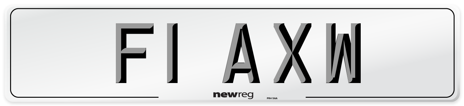 F1 AXW Front Number Plate