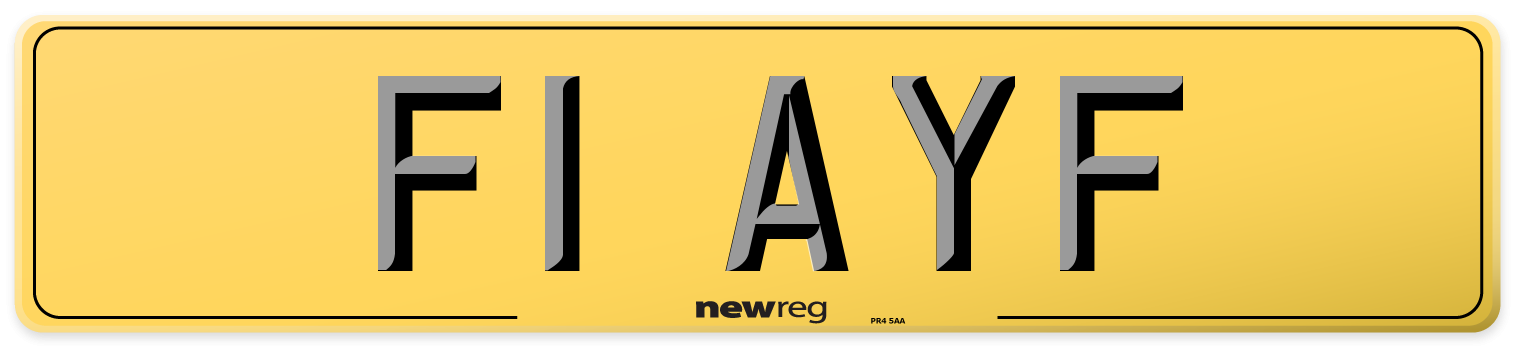 F1 AYF Rear Number Plate