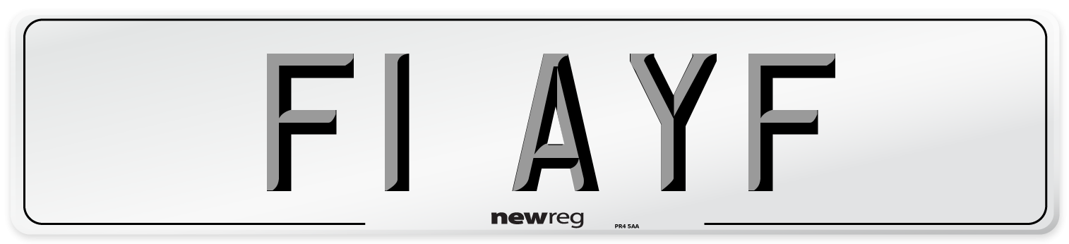 F1 AYF Front Number Plate
