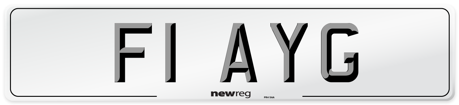 F1 AYG Front Number Plate