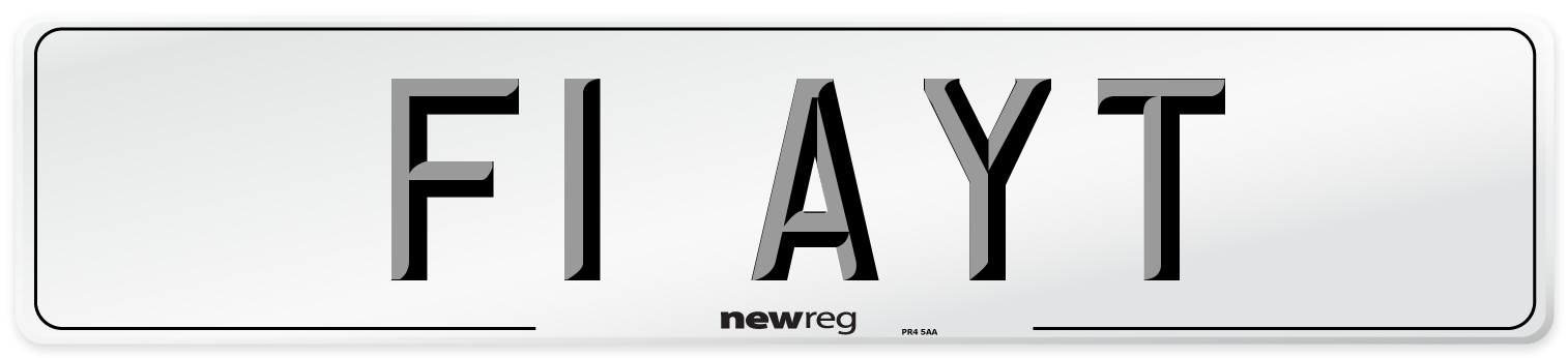 F1 AYT Front Number Plate