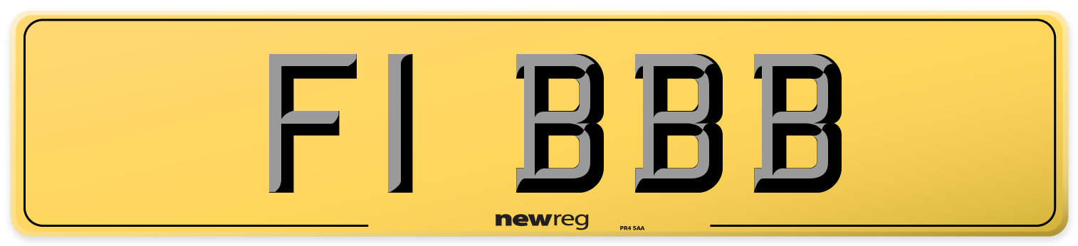 F1 BBB Rear Number Plate