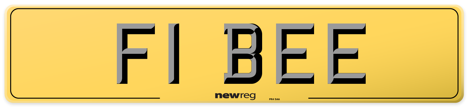 F1 BEE Rear Number Plate